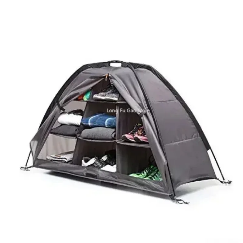 

New Outdoor Dinner Storage Cabinet Camping Shoe Cabinet Shoe Rack Tent Foldable 9 Compartments Storage