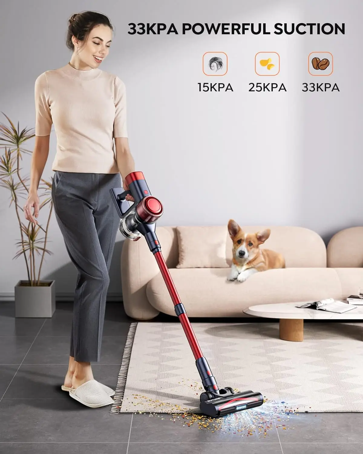 Vacuum Automatic mode Docking station, handheld wireless household vacuum for pet hair, carpets and hard floors