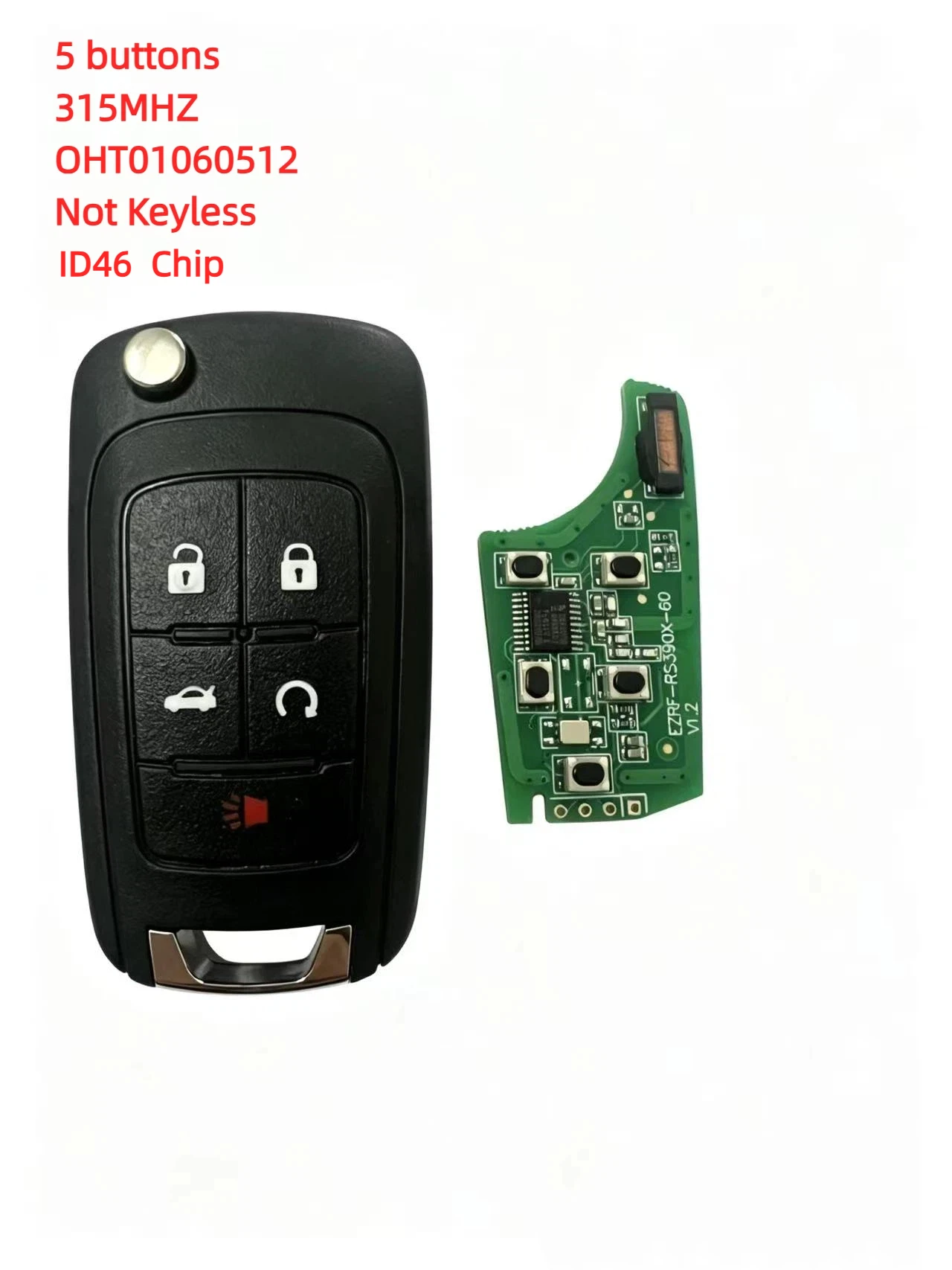 

OHT01060512 Remote Car Key 5B 315MHz ID46 for Chevrolet Cruze Camaro Malibu Sonic Opel GMC