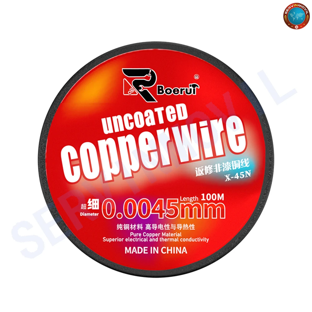 B & R X-45N Reworking Uninsulated ทองแดงสาย 0.0045 มม.100 M เฉพาะสําหรับโทรศัพท์ LCD CPU บินบัดกรีซ่อม
