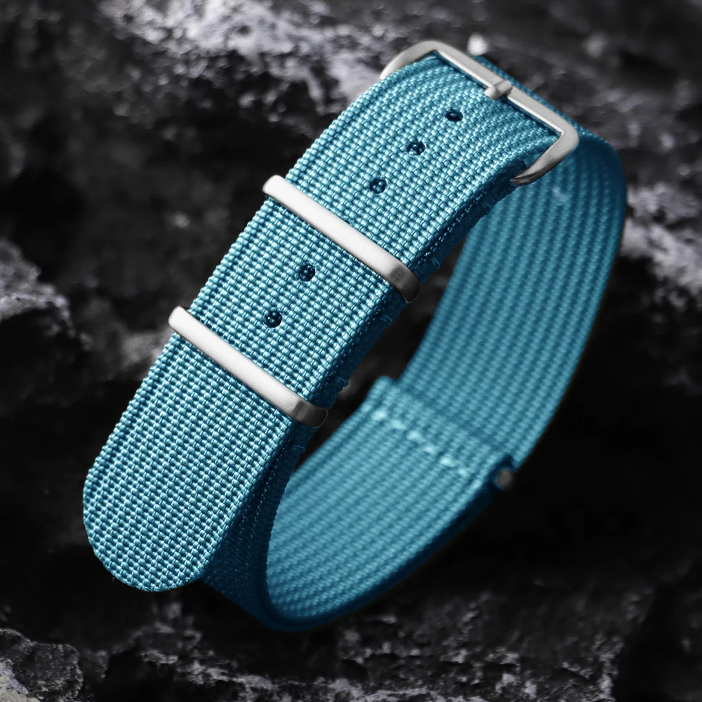 18/19/20/22mm Mattes Schnallenverschluss Hochwertiges Stoff-Uhrenarmband Gewebtes Nylon-Uhrenband Einteiliges Gewebtes Uhrenarmband für Omega für Seiko