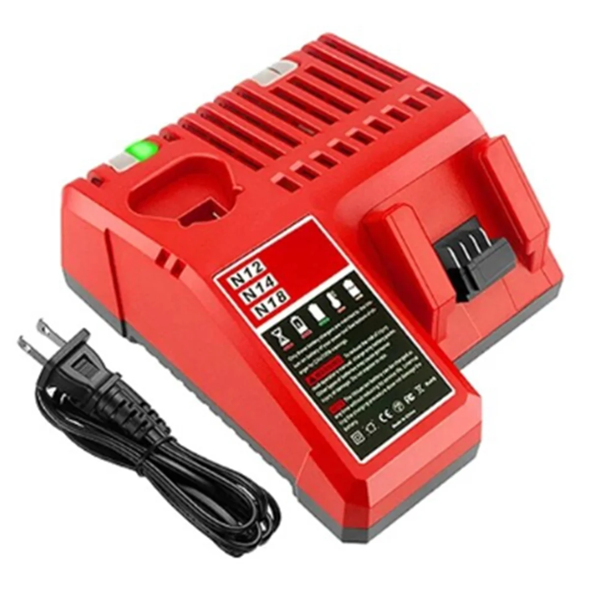 multipurpose li ion battery charger para milwaukee us plug m12 m18 01