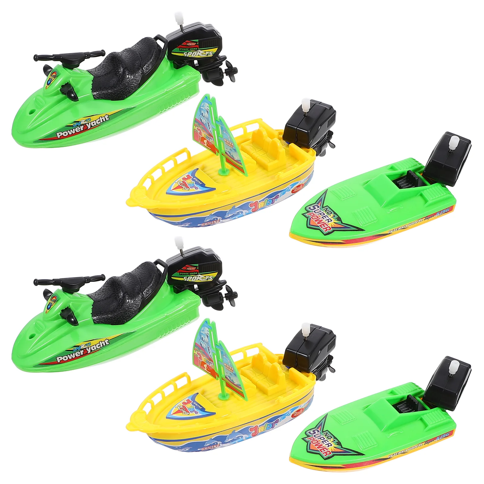 6 Pcs Playing Boat Sail Toys Bath Baby Sailboat Decor Kid Infant Bathtub Toddler Boats Model Clockwork For