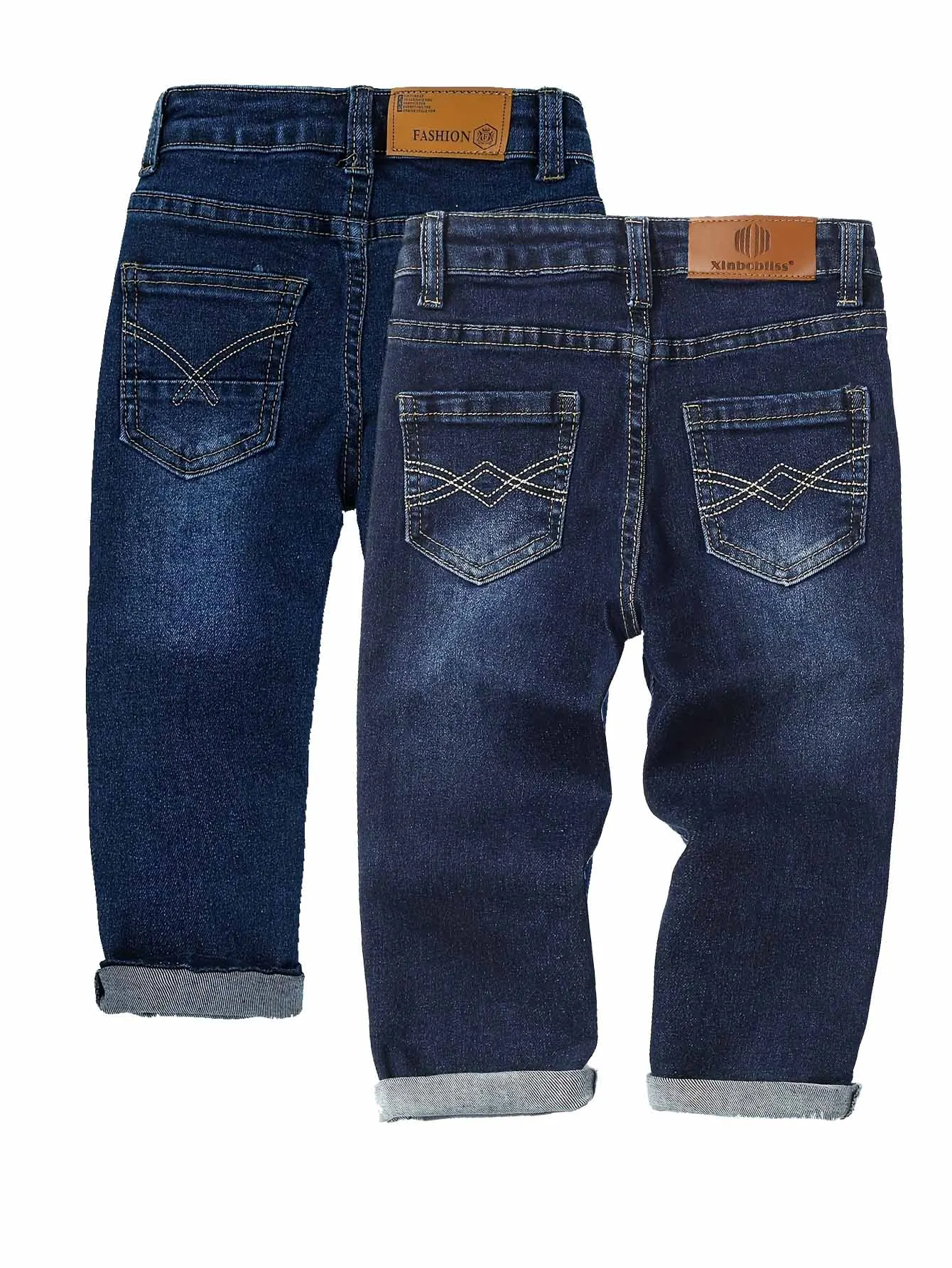 بنطال جينز قابل للتمدد على طراز الشارع للأولاد بلون سادة من قماش الدنيم بقصة ضيقة للأطفال لفصل الربيع والخريف #2