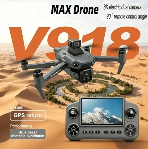 Original V918 Max GPS Drone 4K 8K Professional HD Camera Photography Brushless Foldable Quadcopter Laser Obstacle Avoidance Dron