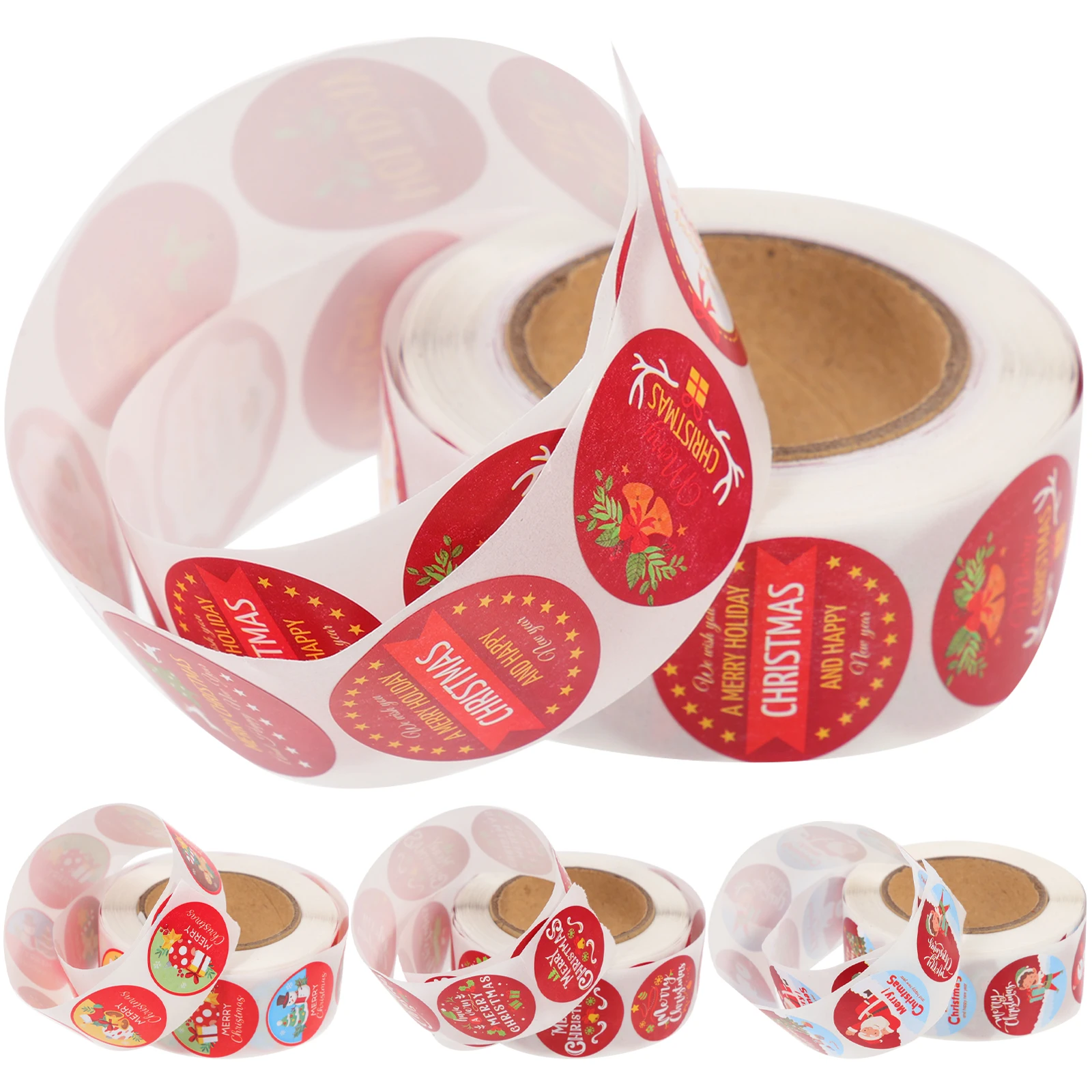 

4pcs Plate Holiday Round Sticker Decorations Christmas Gift Tags Labels Envelope Sealing Nativity Stickers Stickers