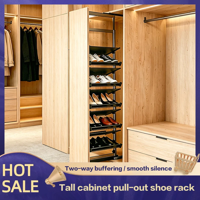 Pull Out Drawer Type Shoe Rack For Staircase Deep Cabinet Large Capacity Built In Heavy Duty Hardware Best Home Organizer