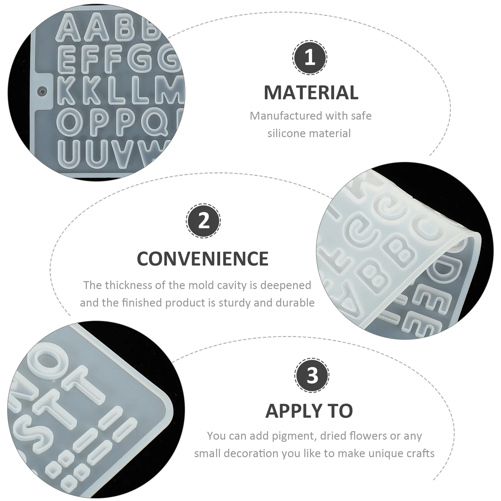 

2Pcs Letter Number Epoxy Silicone Molds Durable DIY Craft Tools for Pendant Earrings Keychains Letter Number Epoxy Molds