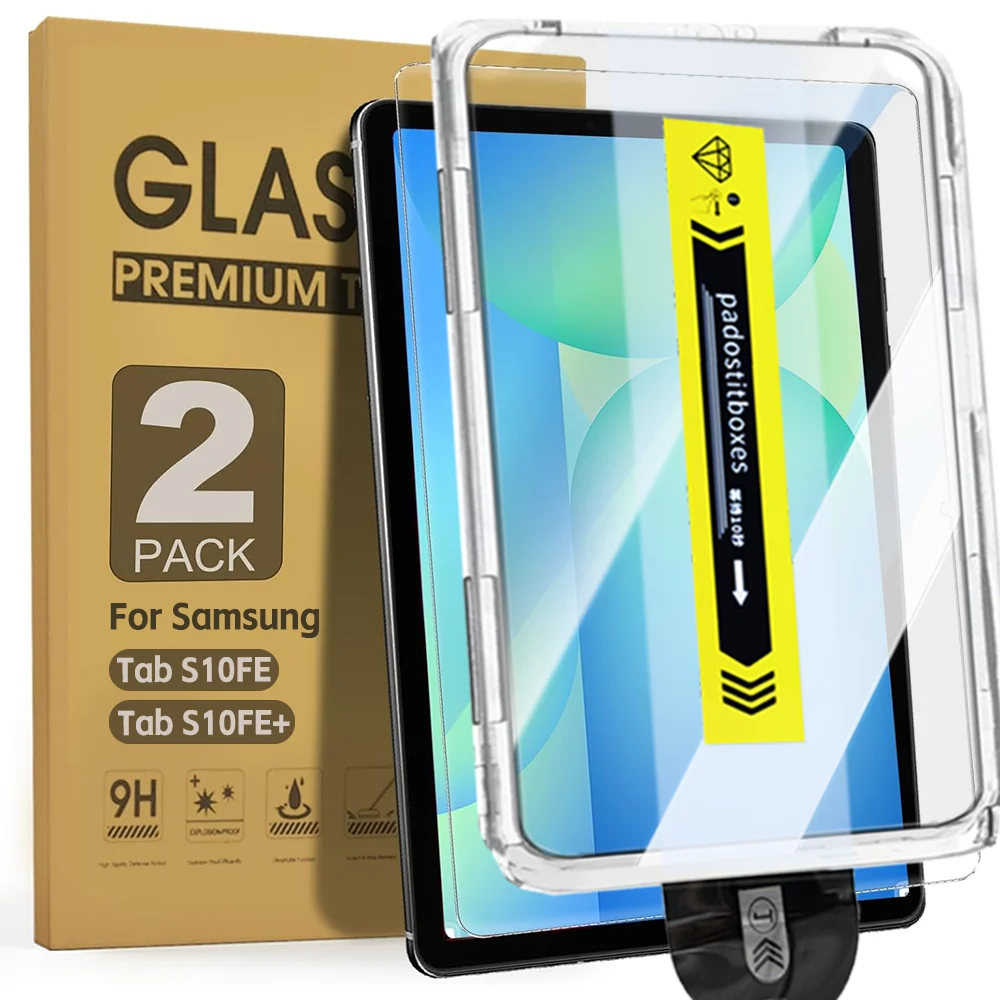 

1/2 шт., простое в установке закаленное стекло для Samsung Galaxy Tab S10 FE/FE+, защитные пленки для экрана, твердость 9H, защита от царапин, планшеты