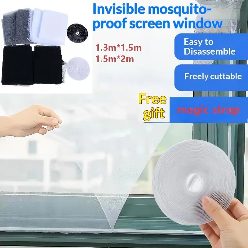 Invisible Mosquito Net Window Screen Cuttable Durable Fly Mesh Anti Insect Bug for Apartment Home Rental Use