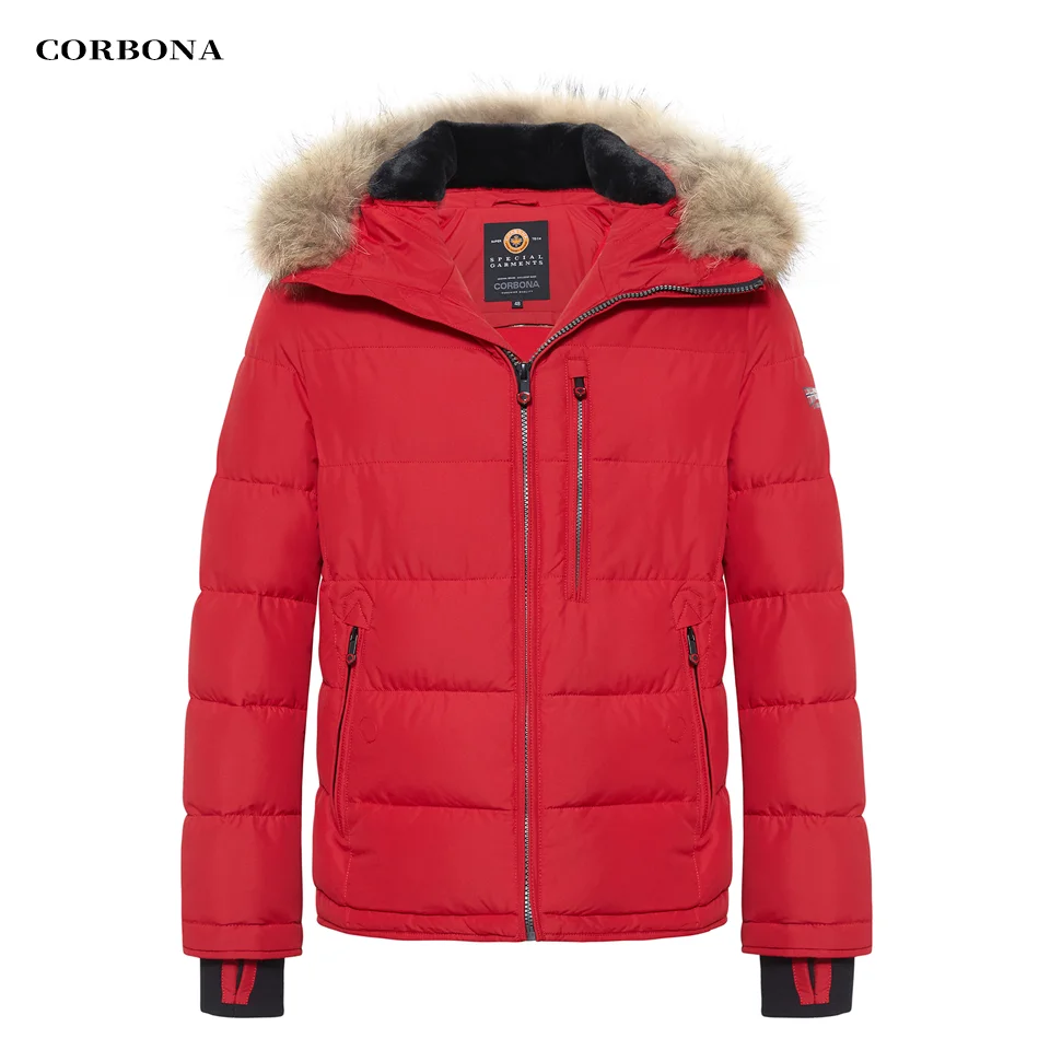 CORBONA New Men\'s Jackets Winter Coat Real Ful  Business Fashion Multi-pocket Multifunctional High Warmth Parka Thick Casual