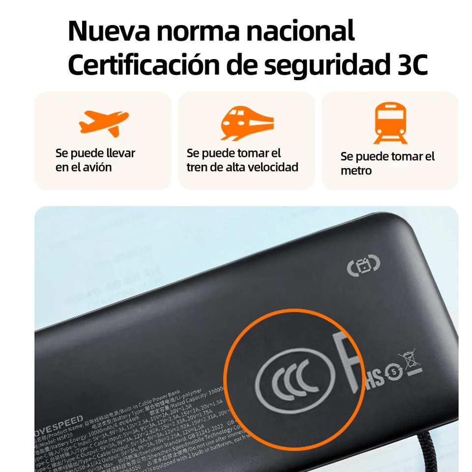 【CCC】MOVESPEED P20 Batería externa en forma de hoja 20000mAh, carga rápida 35W, cargador portátil para iPhone 17Pro Samsung 2