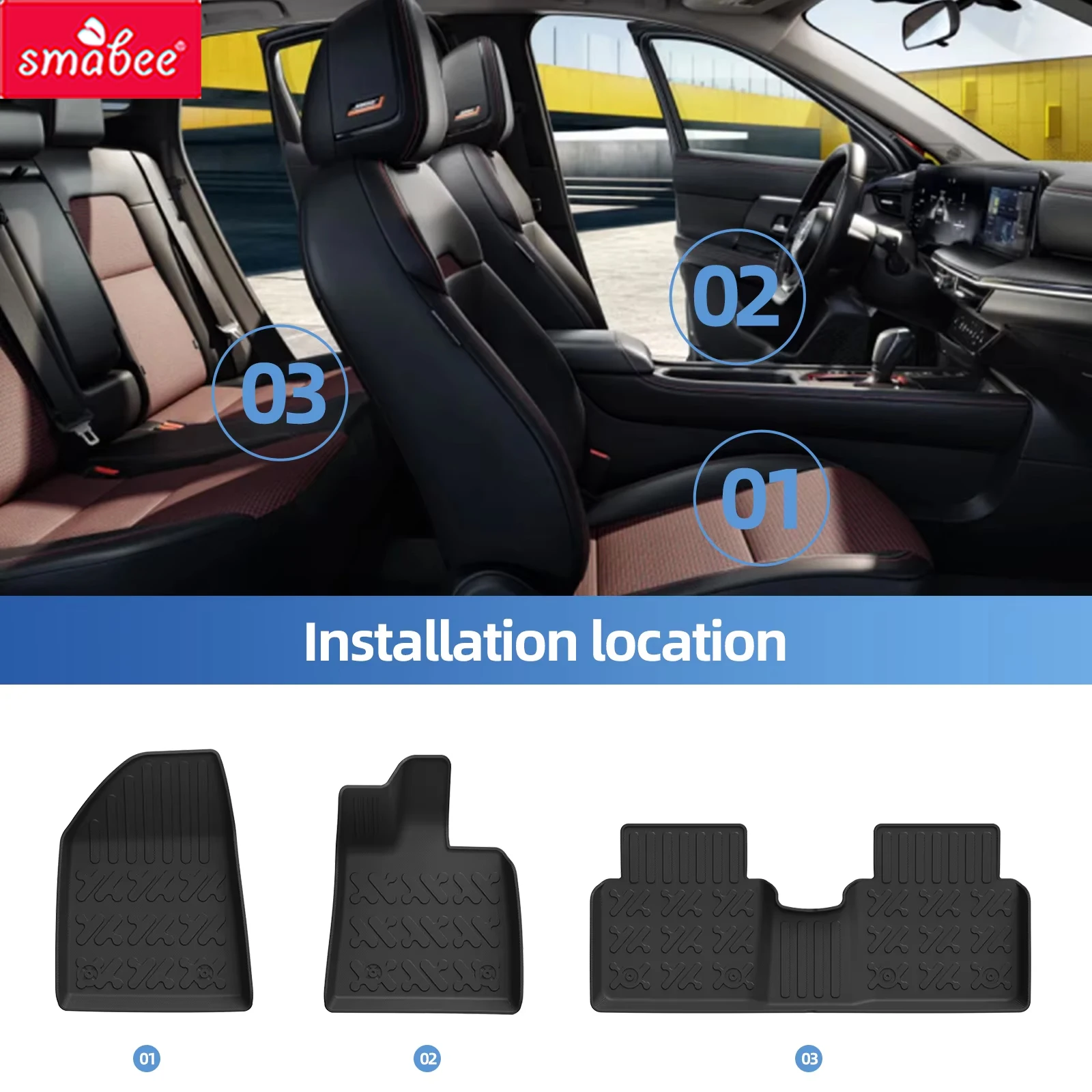 Smabee Right Drive for MG IM5/IM L6 2025-2026 Car Floor Mats Cargo Liner Trunk Pad TPE Foot Mat All Weather Accessories Black