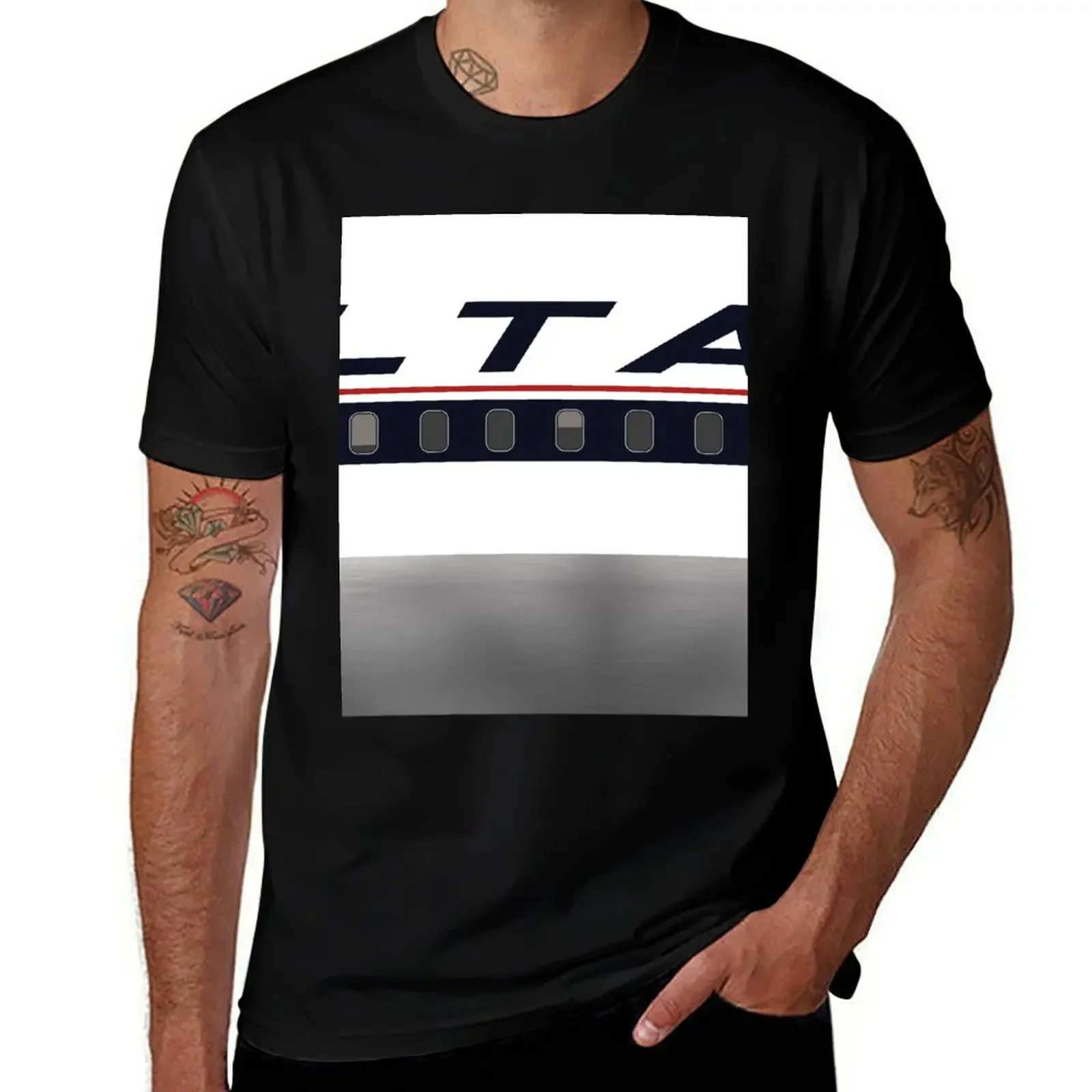 Plane Tees - Delta Air Lines (Widget, 1980s) T-Shirt quick-drying designer shirts mens cotton t shirts