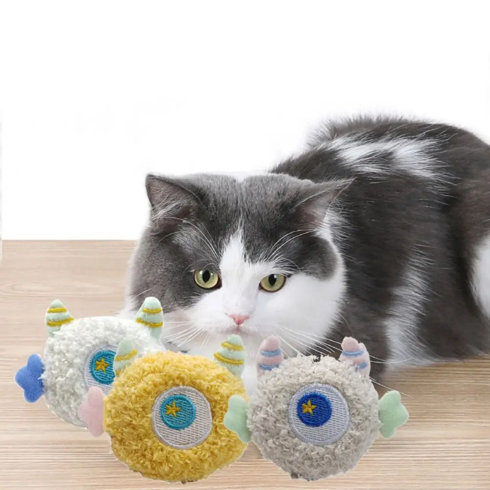 

Plush Cat Teeth Grinding Toy Soft Colorful Cat Plush Toys with Catnip Fillings Hole Bite Resistant Cat Chewing Toy