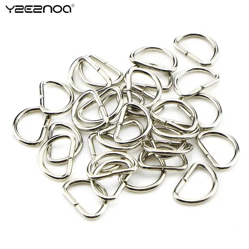 10Pcs Metal D Ring For DIY Keyring Clothes Bag Case Strap Web Belt D-rings Purse Buckles Keychain Accessories