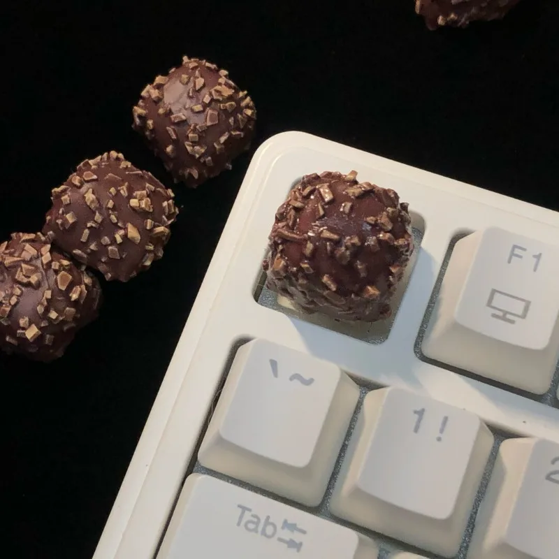 

Chocolate Food Theme Keycaps Cute Keycaps Custom Point Key Cap Mechanical Keyboard for Gaming Sweet Gift Idea Replace Decoration