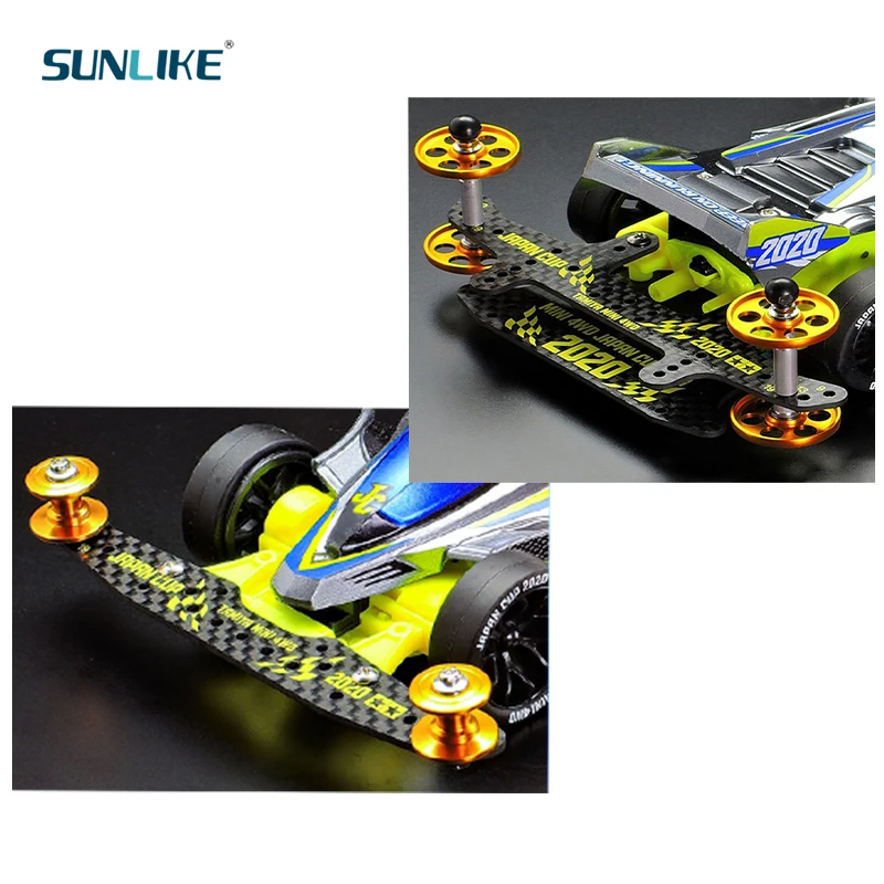 Self-Made HG Carbon Front/Rear Multiroller Setting Stay 1.5mm J Cup 2020 For Tamiya Mini 4wd Racing Car Model 95131 95132