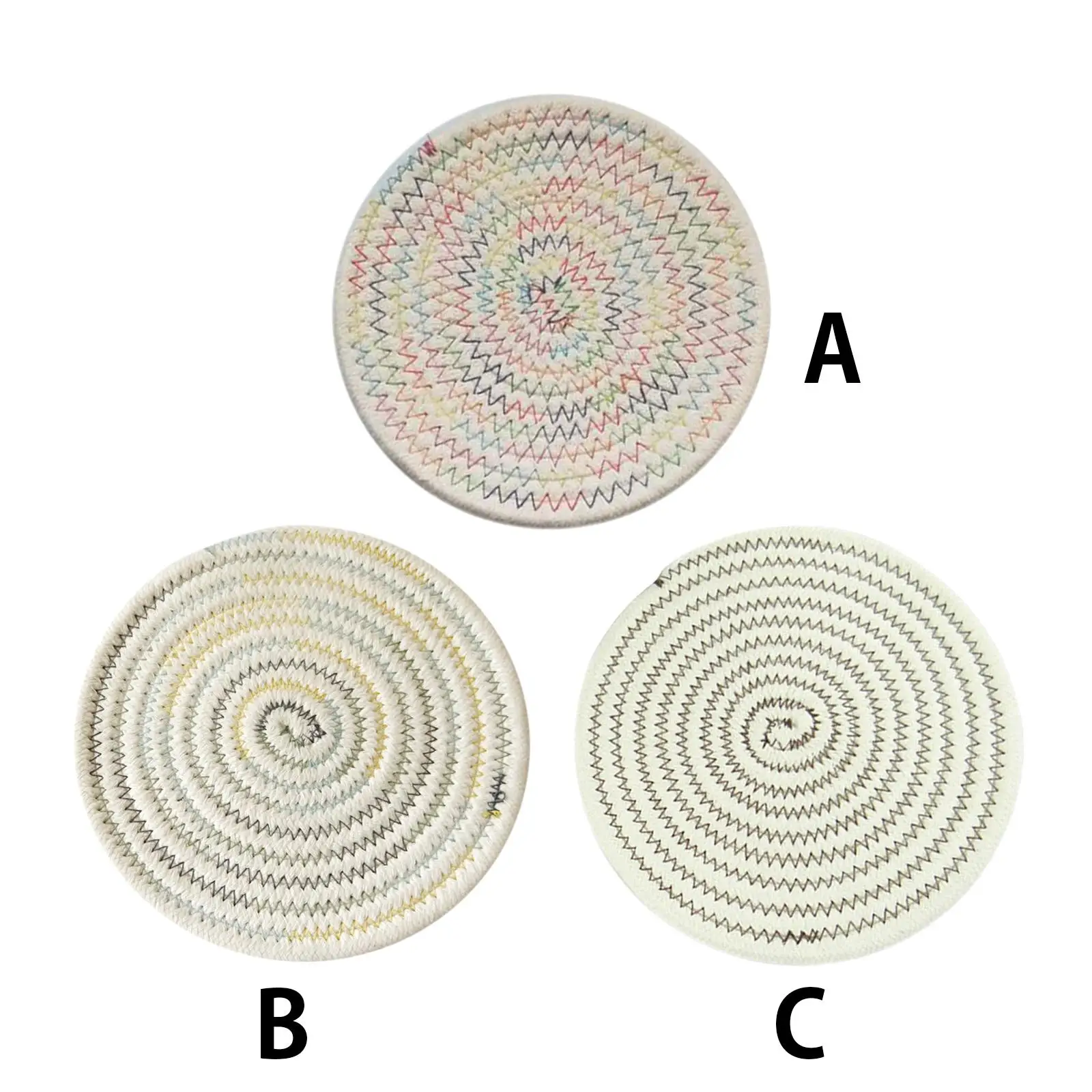 Non Slip Braided Place Mat 7in Dining Mat Heat Resistant Drink Coasters Countertop for Wedding Table Dinner Decoration