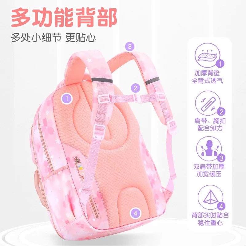 Primary Schoolbags Ins Wind Lightweight Burden Reduction Large Capacity Protection Children's Schoolbags Grades 1-6