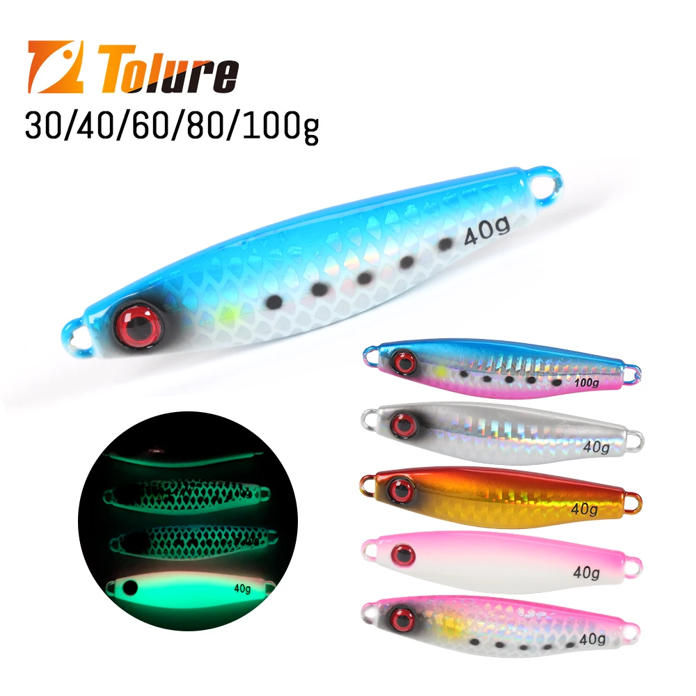 Tolu neue 3d Augen schnell sinkende Metall Jig Köder 30 g40g60g80g100g Salzwasser Shore Casting Angeln Köder vertikale Metall Jig