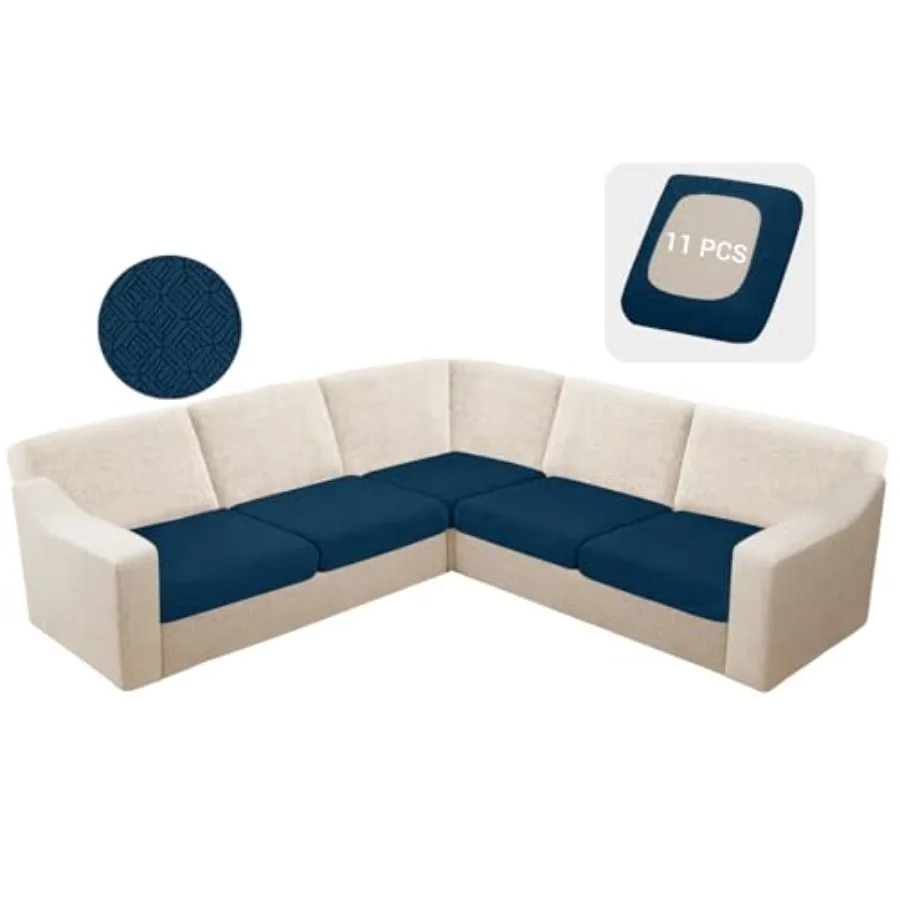 

Waterproof Sectional Couch Cushion Covers Stretch Corner Sofa Cushion Covers Jacquard L Shaped Slipcover Washable Pieces Seat C