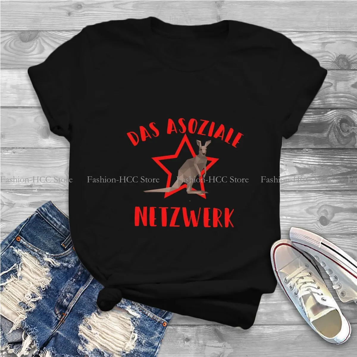 Australian Kangaroo Polyester TShirts The Anti-Social Network Personalize Women's T Shirt New Trend Clothing