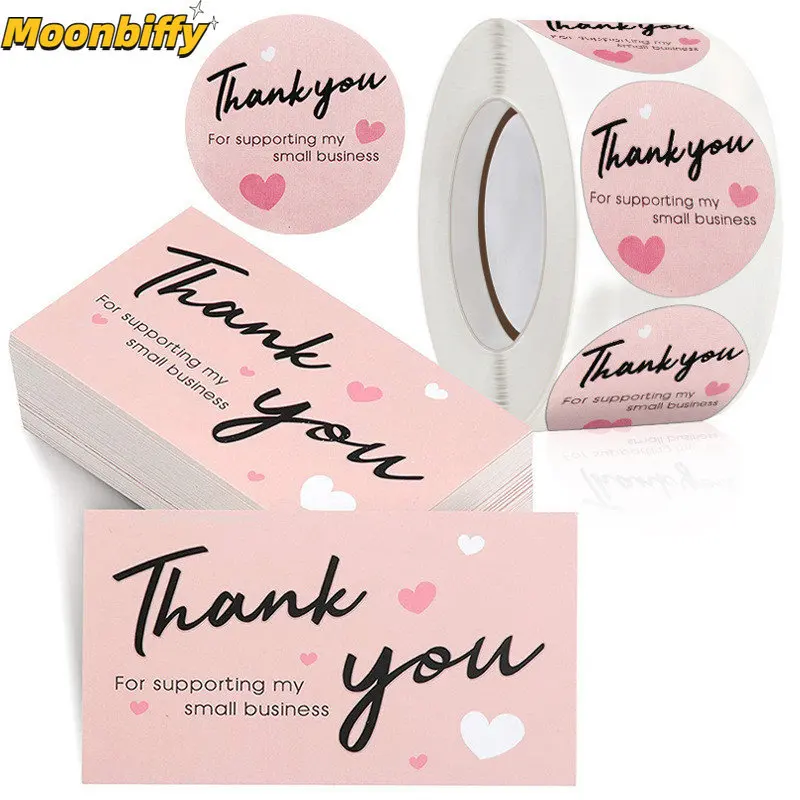 Thank You for Supporting My Small Business Sticker and Cards Holiday Gift Wrapping Decor Sealing Sticker Baked Flowers Sticker