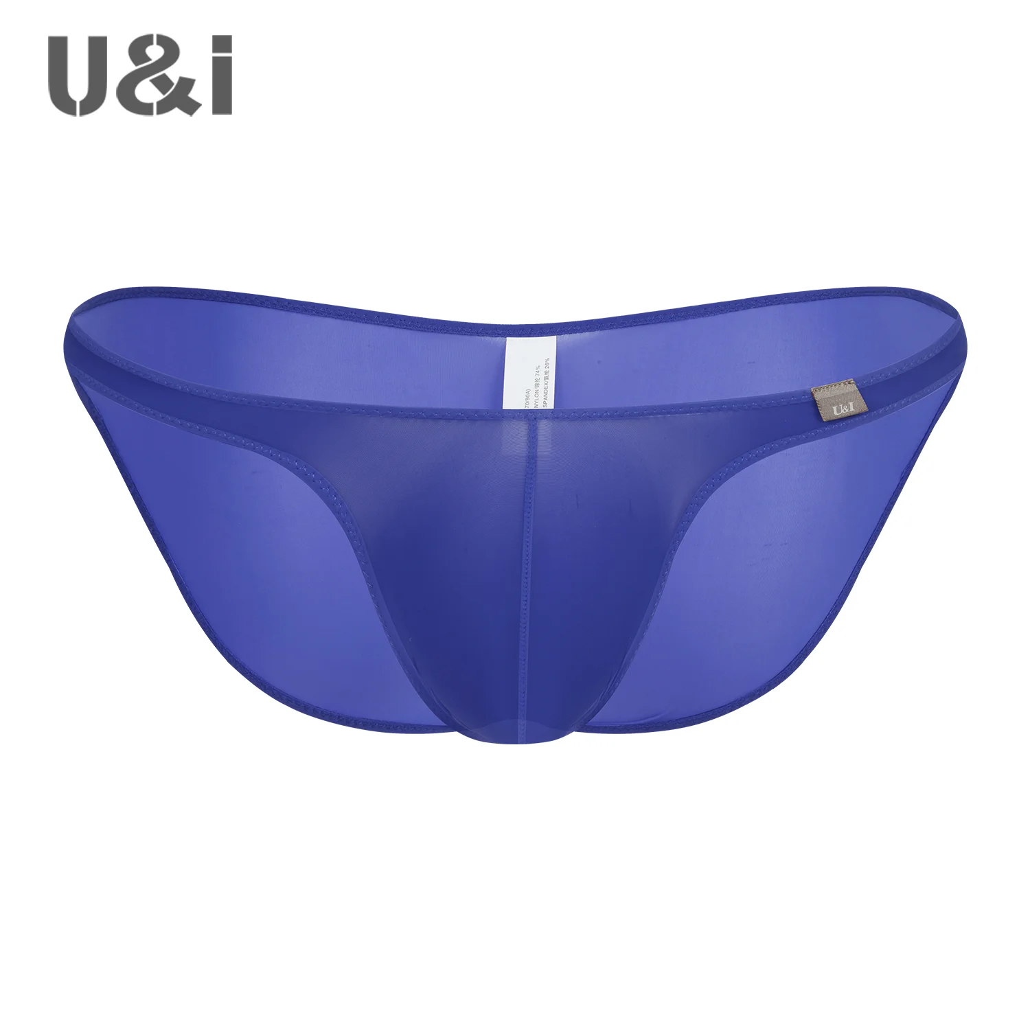 U&I underwear men's trend personality ultra-thin transparent nylon youth low-rise bumpy sexy men's briefs