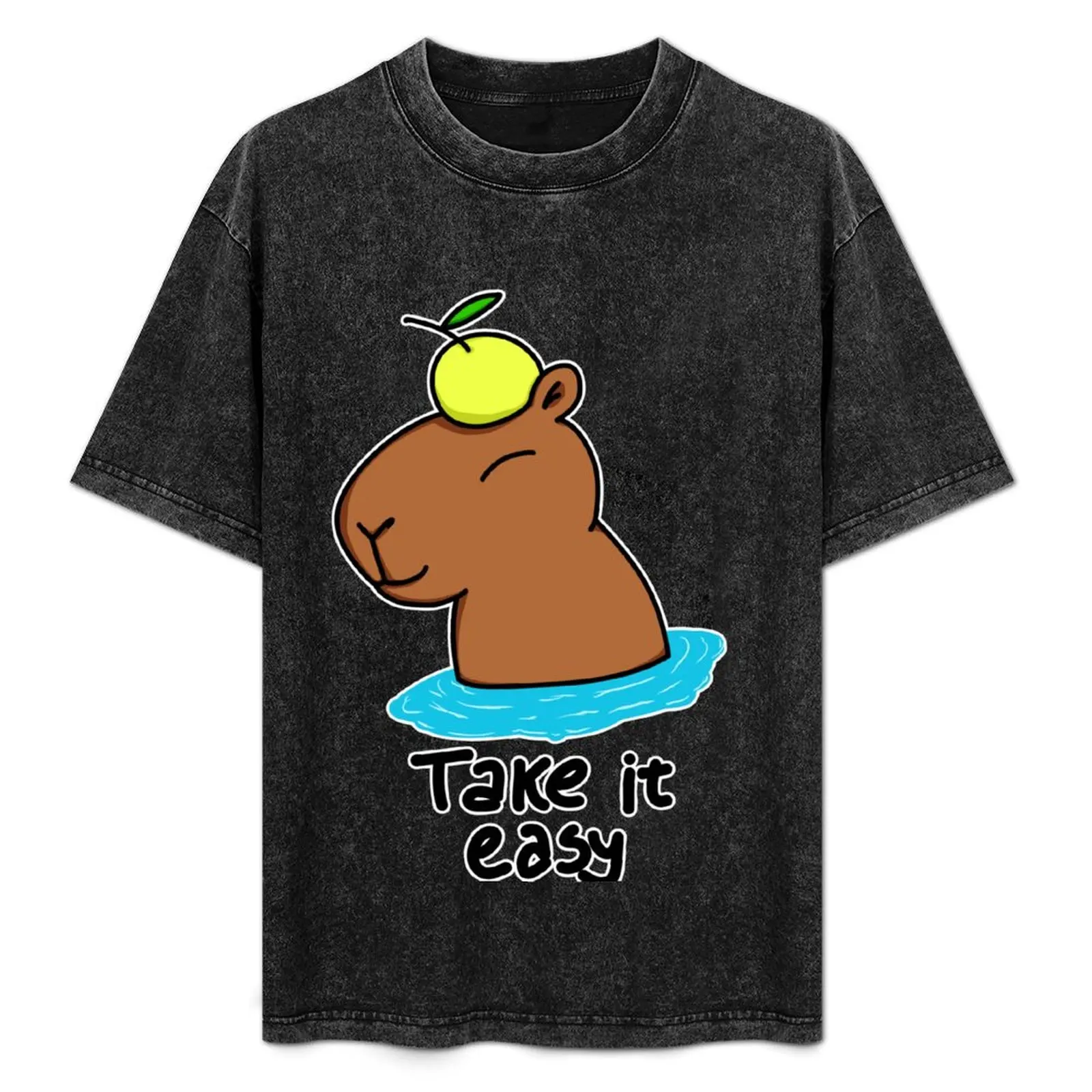 

Capybara Take it Easy T-Shirt Urban Style Casual Short Sleeve Top