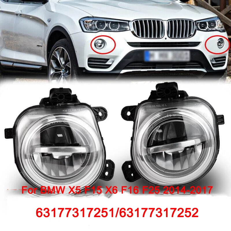 

Fog Light For BMW X5 F15 X6 F16 F25 2014 2015 2016 2017 Front Bumper LED Fog Light 63177317252 63177317251