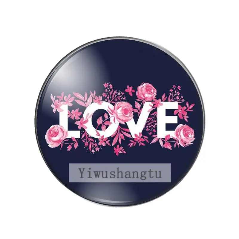 Beautiful flower language love pattern sweet love 12mm/20mm/25mm/30mm Round photo glass cabochon demo flat back Making findings