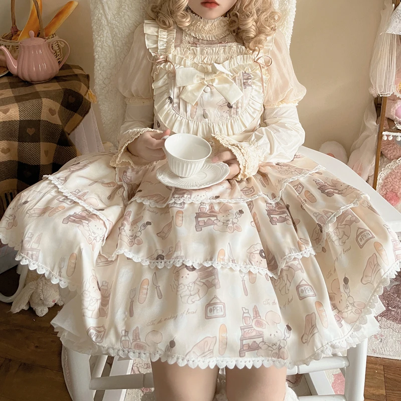

Original New Lolita Dress Sweet And Cute Western Dress Lolita Jsk Strap Dress Japanese Student Campus Tea Party Dress