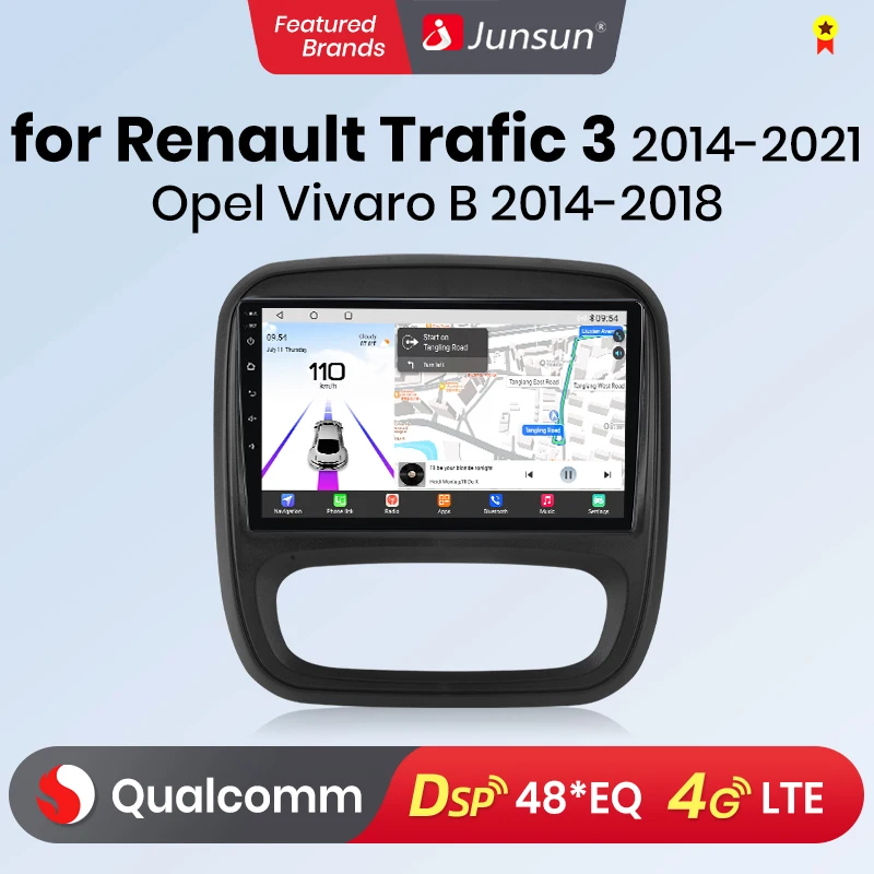 Junsun Android13 Qualcomm 8 Core Wireless CarPlay for Android car Car Radio Renault Trafic 3 2014-2021 Opel Vivaro B 2014-2018