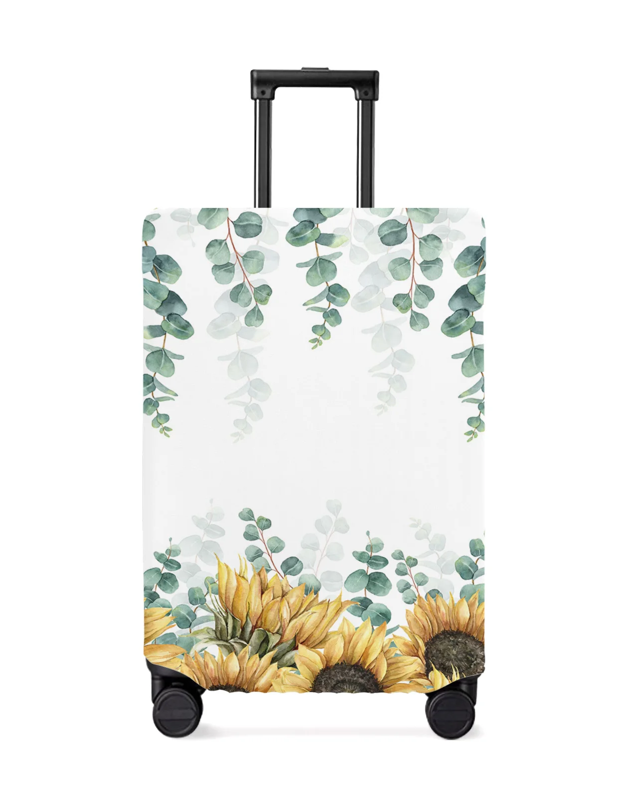 Eucalyptus Leaves Sunflower Flower Luggage Cover Stretch Baggage Protector Dust Cover for 18-32 Inch Travel Suitcase Case