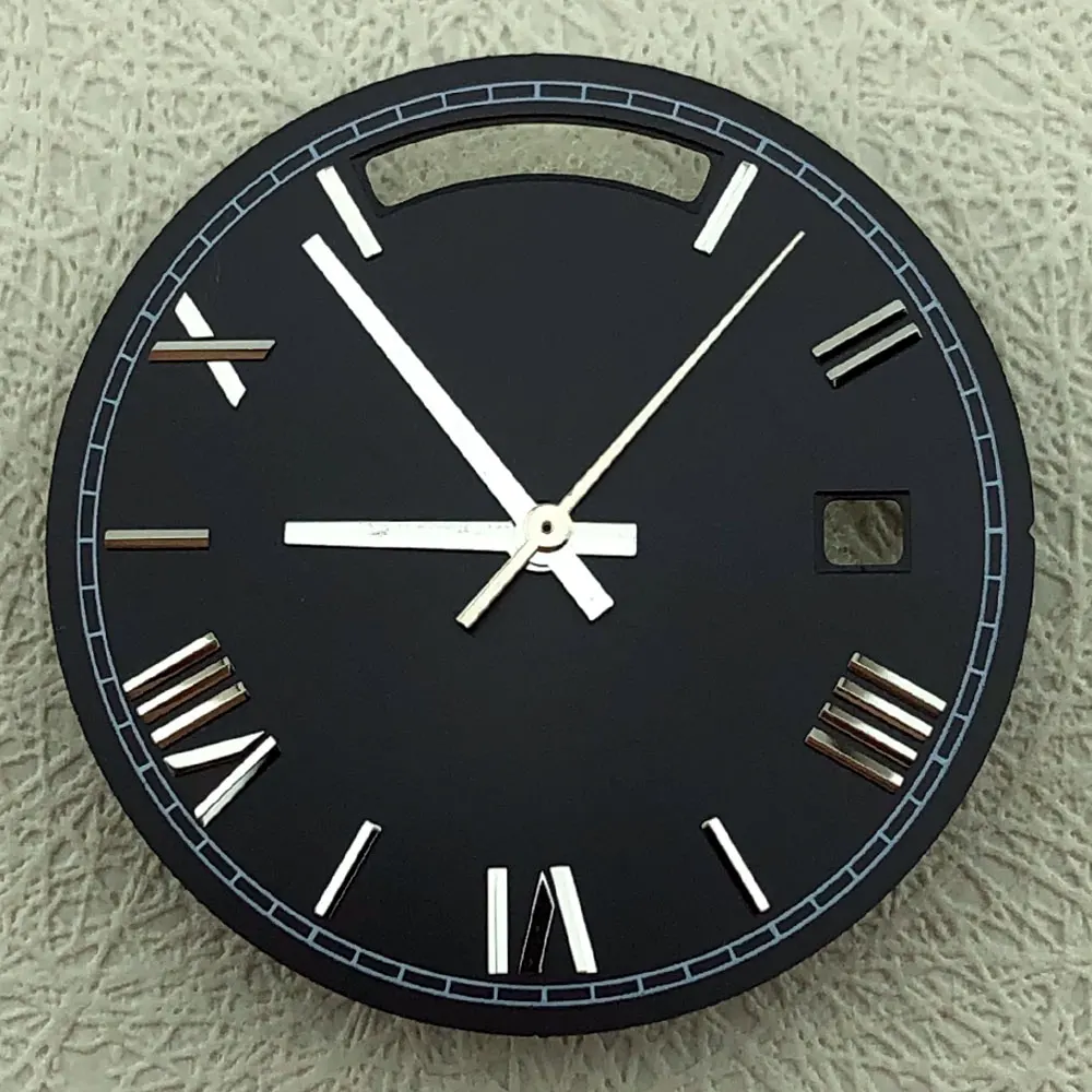 Benutzerdefiniertes 31-mm-Zifferblatt mit zwei Kalendern und römischen Ziffern, geeignet für Ersatzteile für 8285-Uhrwerke, Ersatzteile für Uhrzeiger