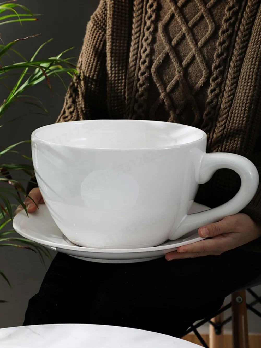 CD001 Large capacity ceramic mug oversized creative personality coffee cup cute giant cup kit set
