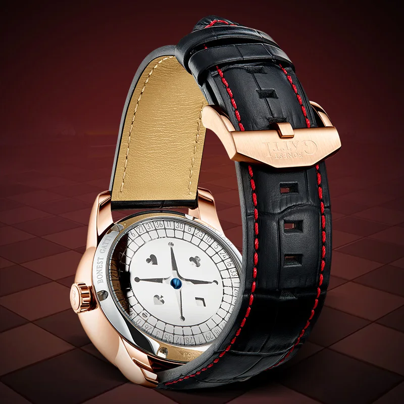 BONEST GATTI Watches European Button Roulette Fun Game Diamond Dial Sapphire Glass Mechanical Watches For Men