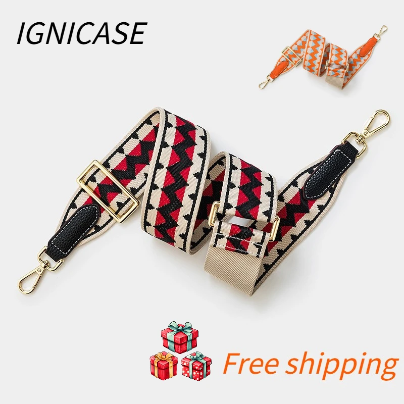 IGNICASE New Fashion Adjustable Length Wide Shoulder Strap One Shoulder Crossbody Bag Replacement and Transformation Bag Strap