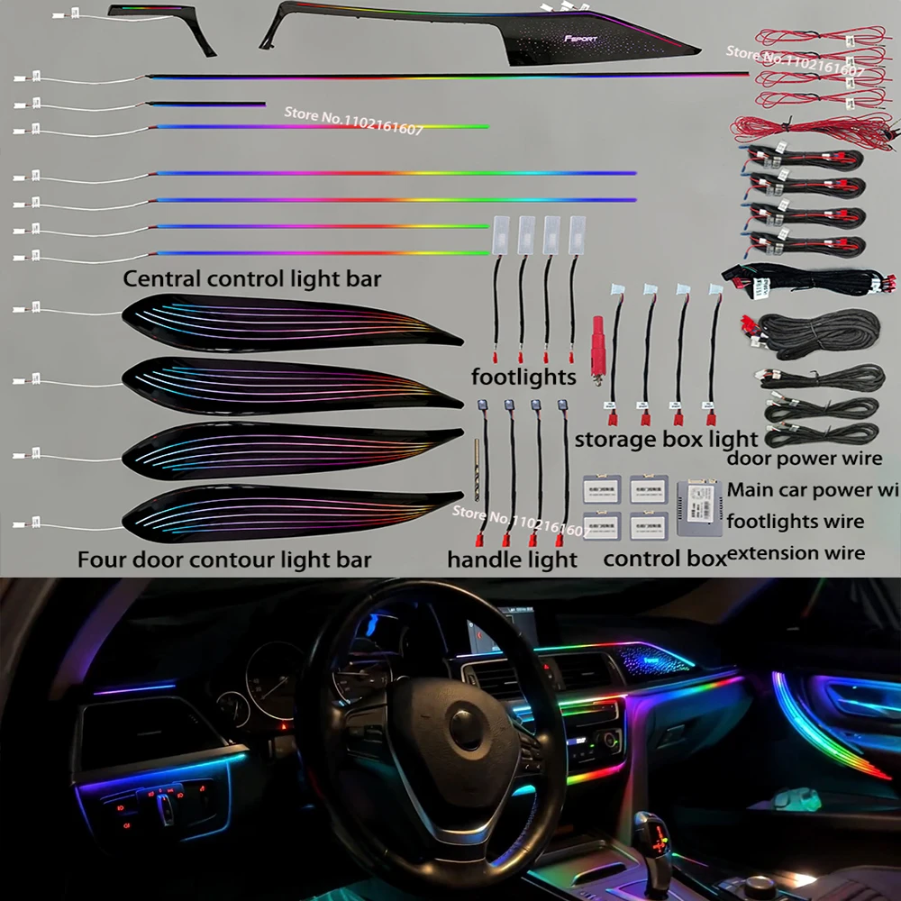 

For BMW 3/4 Series F30 F31 F32 LED Ambient Light Car Interior Central Control Instrument Speaker Cover Symphony Decorative Lamp