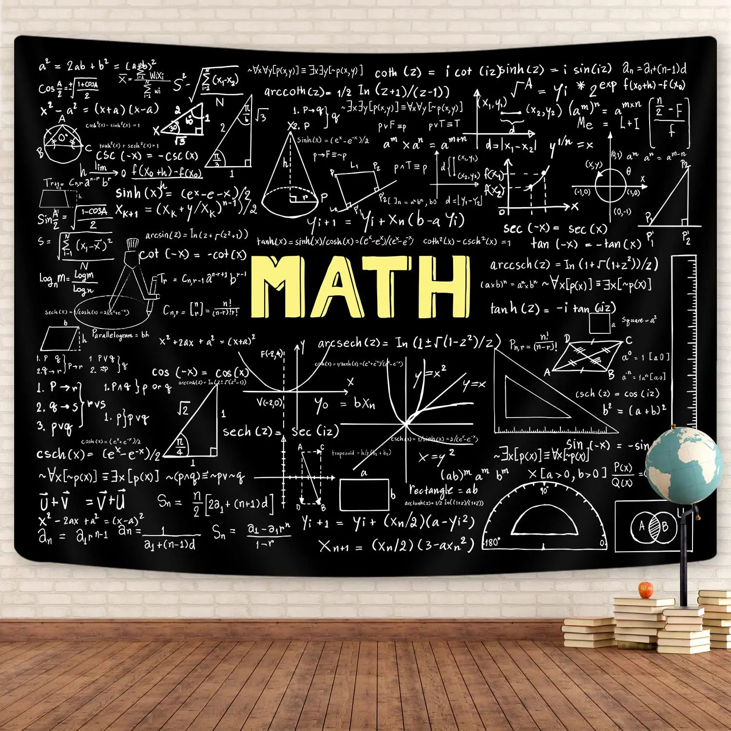 Math Equation Tapestry Mathematics Formula Tapestries for Boys Girls Science Students School Educational Wall Hanging Dorm Decor