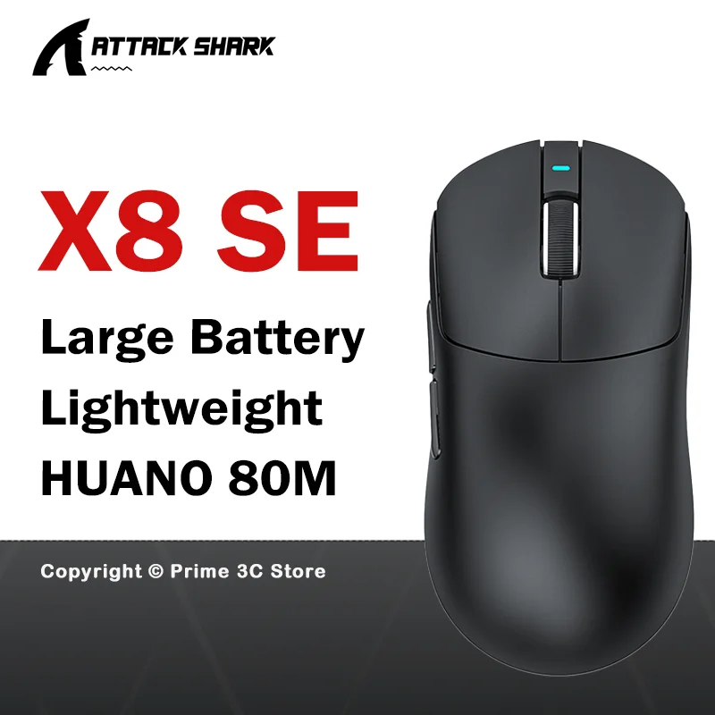

ATTACK SHARK X8 SE Wireless Gaming Mouse 55g Lightweight PAW3311 25000 DPI 1KHz Tri-Mode Bluetooth 2.4G Wired For Gamer