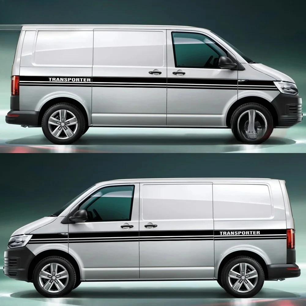 

Car Sticker For VOLKSWAGEN VW TRANSPORTER T4 T5 T6 CAMPER SIDE VAN STRIPE GRAPHICS DECALSF Auto Body Decor Decals