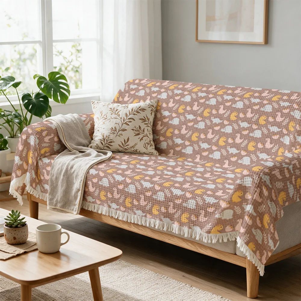 High Quality Boho Floral Pattern Sofa Throw Blanket Decorative Cozy Cover for Living Room Couch Nordic Farmhouse Home Decor Text