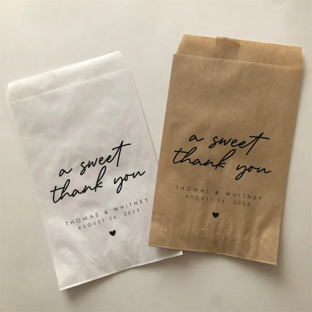 50pcs Thank you favor bags for Guests Wedding Favor Bags Wedding favors for guests bulk candy favor bags personalized favor bags