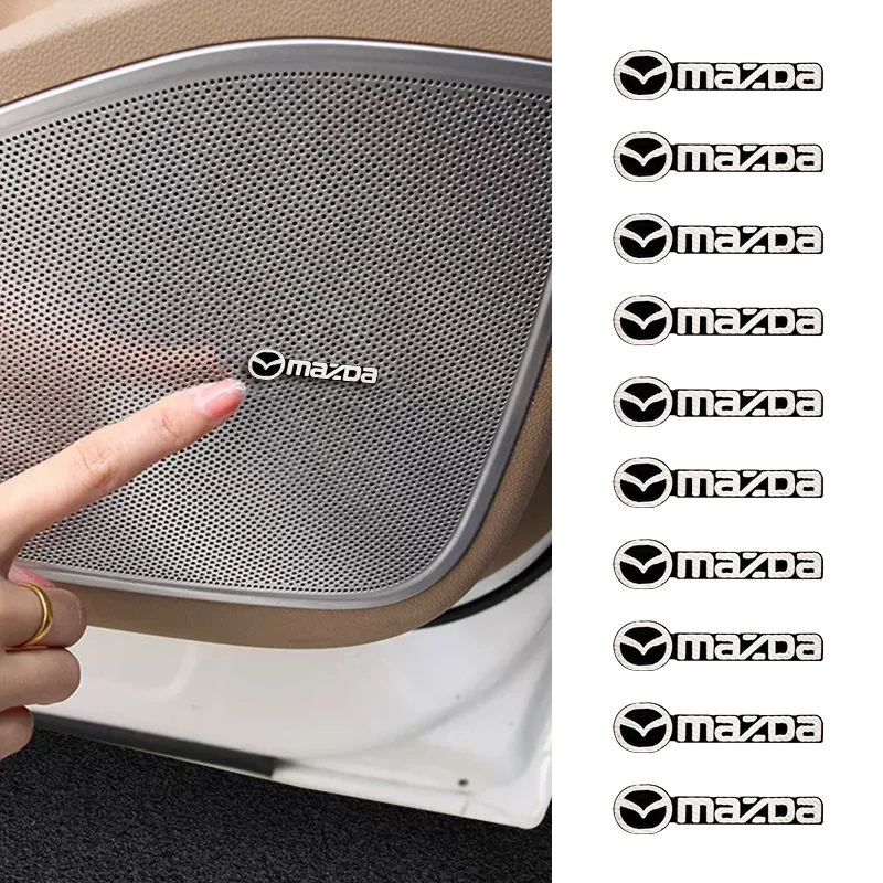 Aluminum 3D Car Decorate Audio Emblem Stickers Stereo Badge Decal For Mazda Atenza CX3 CX5 MX5 CX7 Axela CX30 CX90 Accessories