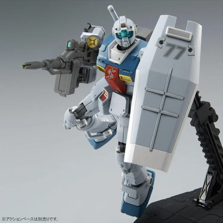 Bandai-figura de acción de Gundam RGM-79, HG 1/144, modelo Original de Anime, juguetes para niños, colección, en Stock