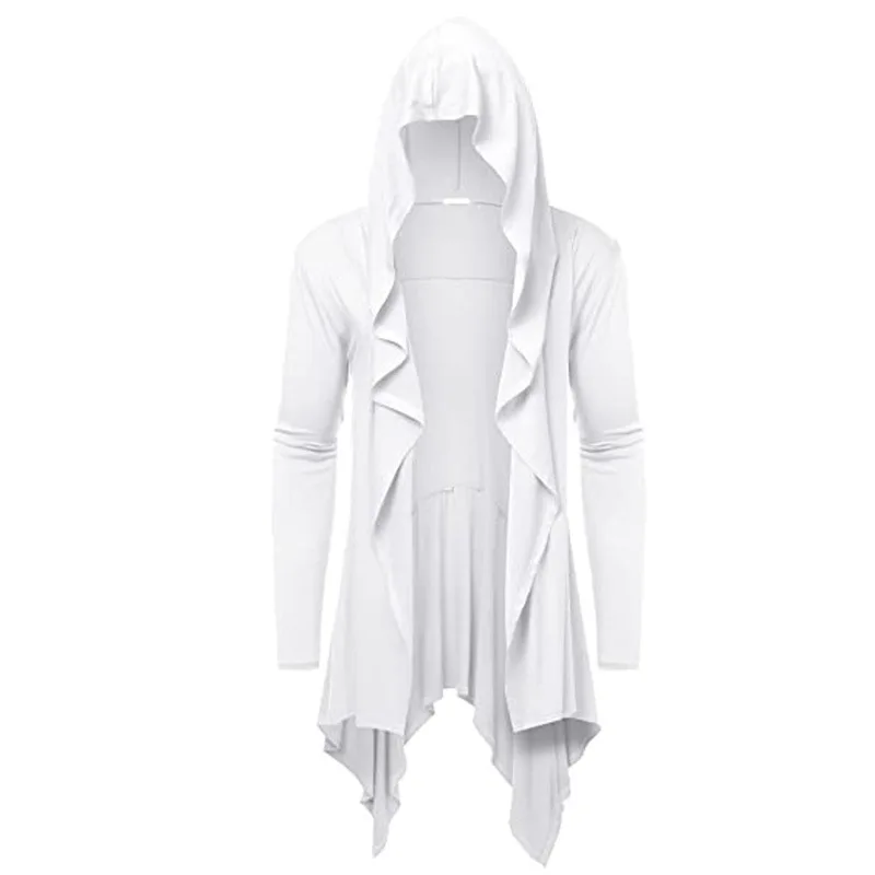 

loween Cosplay Medieval Retro Hooded Coat Long Open Cardigan Pleated oulder awl Cape Windbreaker Outerwear