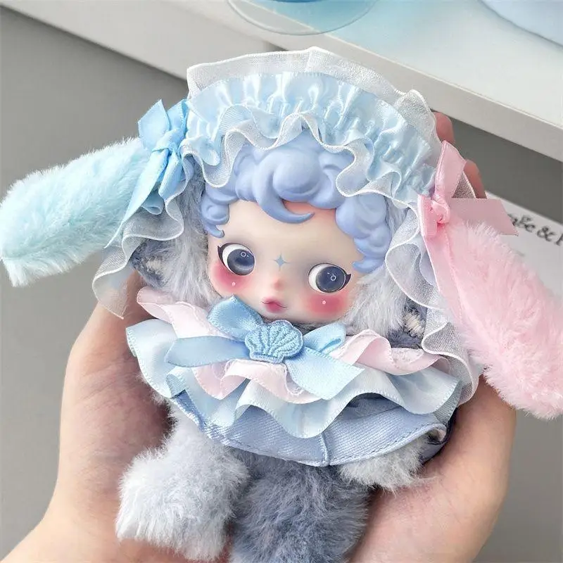 

For Skullpanda Cute Doll Clothes Winter Music Series Powder Blue Bunny Mini Doll Clothing Dolls Accessories Trendy Ornament