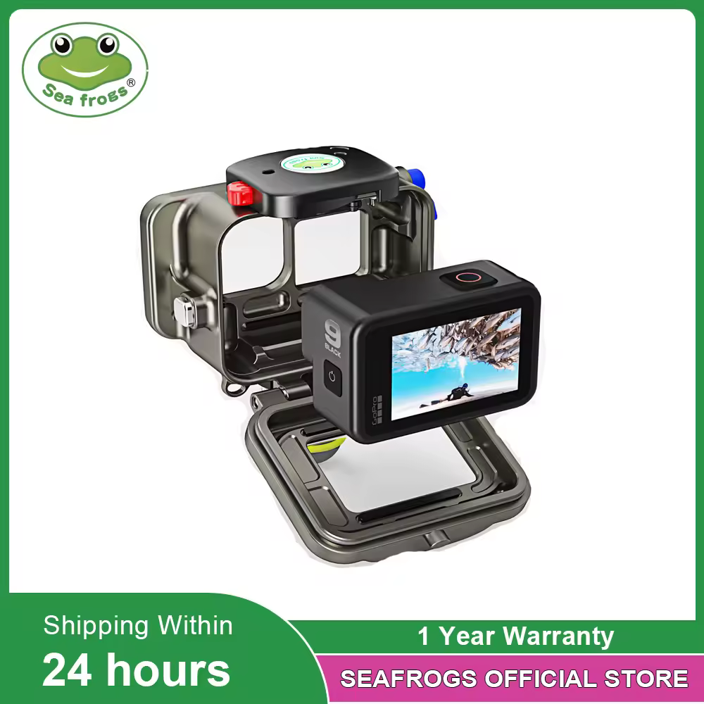 Seafrogs Alumínio Liga Habitação, Metal Case, 200 metros, Gopro 13, 12, 11, 10, 9